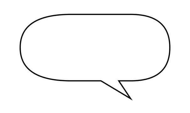 Blank speech bubble icon vector line art isolated illustration for message banner design
