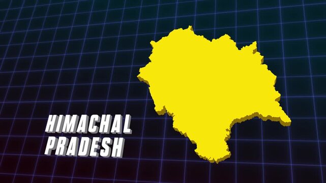 3D Animation Himachal Pradesh Shimla Dharamshala Kolkata State Documentary Infographic Style Futuristic Map 4K Animation