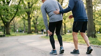Fototapeta premium young couple jogging in park