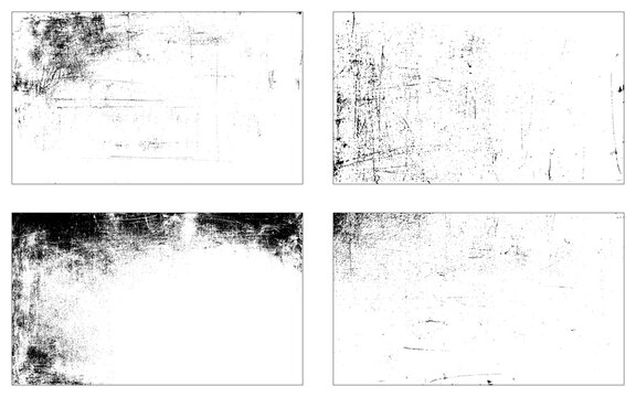 Rough stone and cracked concrete wall texture effects bundle.Grungy wall scratch and halftone dot overlay patterns