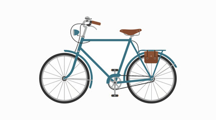 Naklejka premium vector old cycle, flat design, simple, minimalist, plain white background