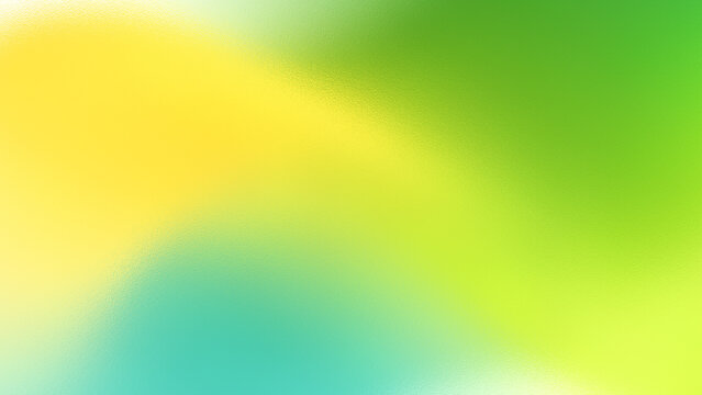 Abstract luxury glassmorphism background with blurred colorful aura gradient waves in vibrant yellow green and mint blue grainy holographic frosted glass texture.