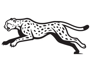 Fototapeta premium Cheetah vector illustration depicts a wild cat running fast.