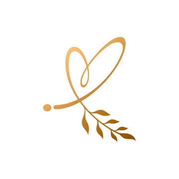 Heart and Leaf Luxury Logo Design