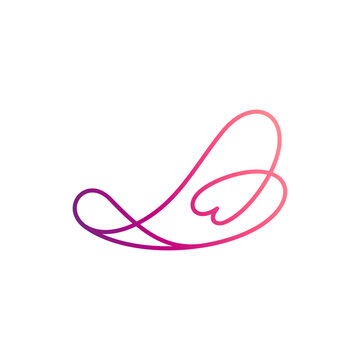 Feather and Heart Minimalist Logo Concept