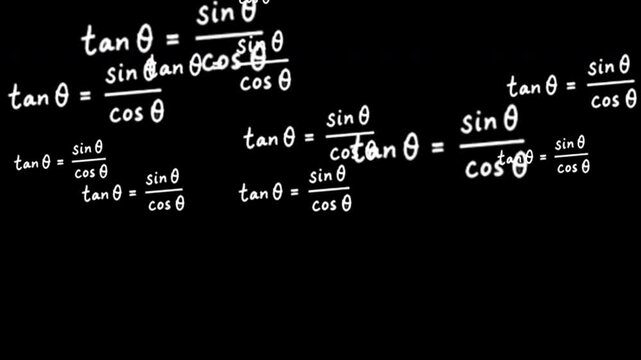 Sci-fi frame hud mathematical trigonometry formulas floating equations