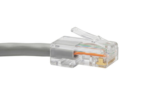 Ethernet cable connector with exposed colored wires