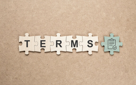 Terms and Conditions Concept with Interlocking Puzzle Pieces and Document Symbol