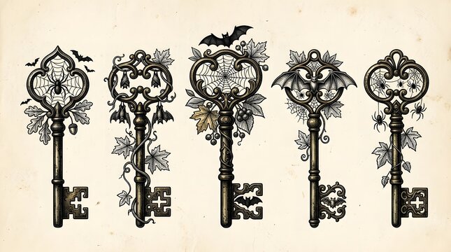 Antique Halloween Key Collection