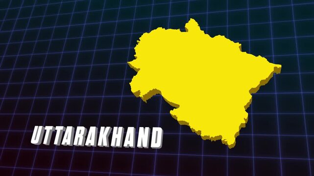 3D Animation Uttarakhand Bhararisain Dehradun State Documentary Infographic Style Futuristic Map 4K Animation
