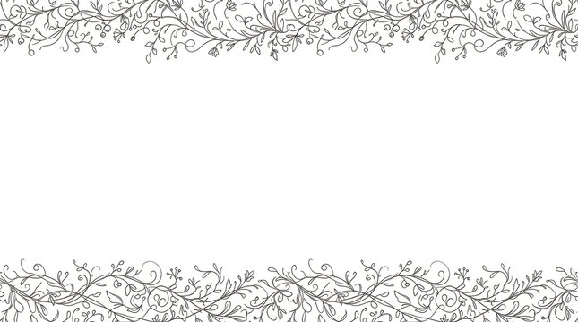 A vibrant grassy field with colorful wildflowers and lush green foliage forms a beautiful natural border or frame
