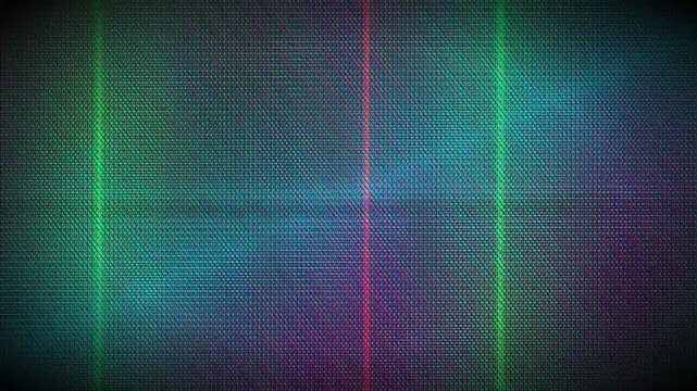 Abstract digital glitch art background with colorful pixelated lines and distorted screen noise