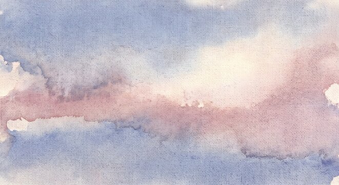 Soft Pastel Watercolor Wash Landscape Abstract Textured Paper Canvas Background