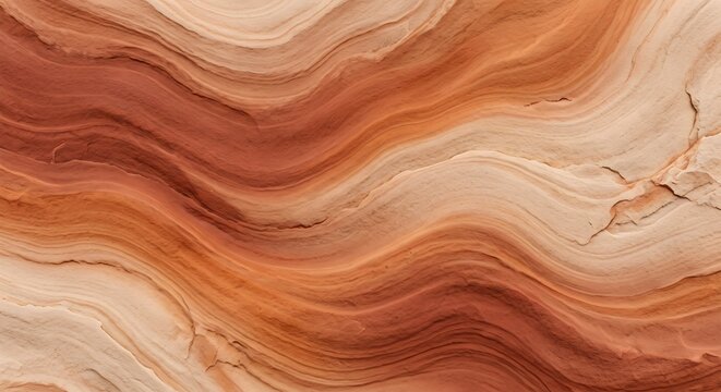Warm Terracotta Sandstone Rock Layer Texture Natural Canyon Wave Pattern