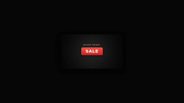 Black friday sale animated button on dark background