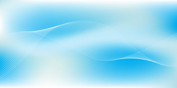 Abstract light blue background with modern smooth wave lines for technology presentation background and banners.