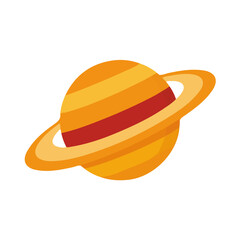 Flat 2D illustration of Planetary Ring, clean vector illustration style, isolated on a white background. © Antoni