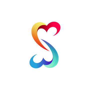 Heart S Letter Creative Logo Concept