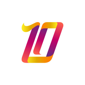 Number 10 Modern and Bold Logo Design Template