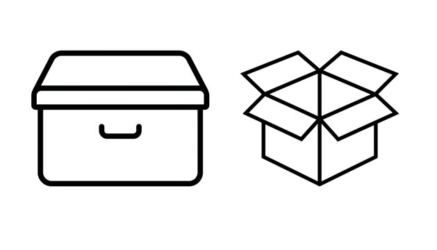 Open Cardboard Box Icon