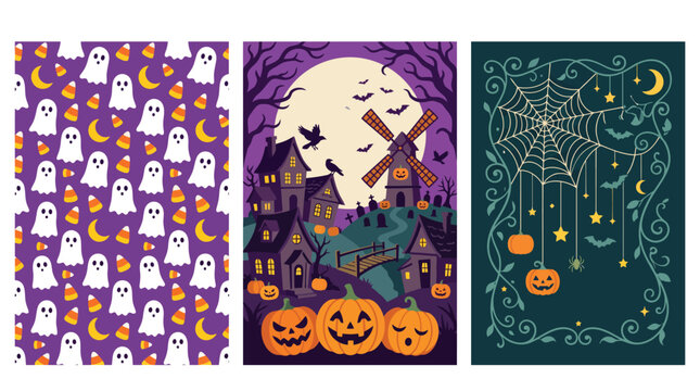 Spectacular halloween backgrounds a collection of spooky and delightful designs for your autumn celebrations and festive digital experiences