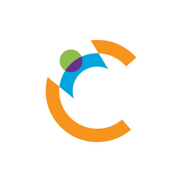 C Letter Logo with Human Icon Element