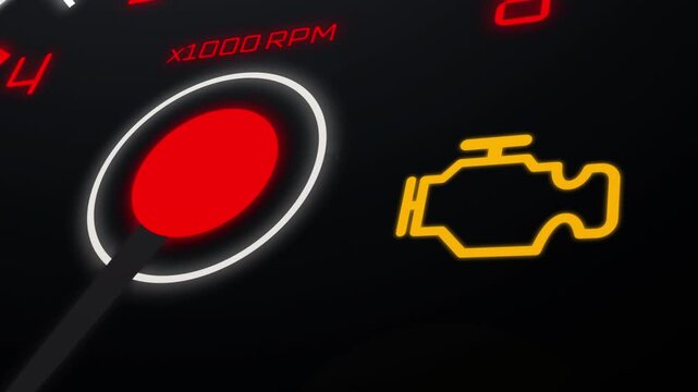 check engine light indicator sign car dashboard animated camera  video footage
