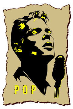 singer vector poster ideal for cafe or bar