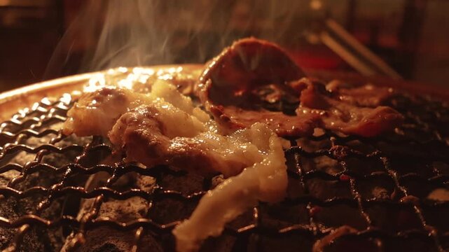 Raw beef slice for barbecue or Japanese style yakiniku