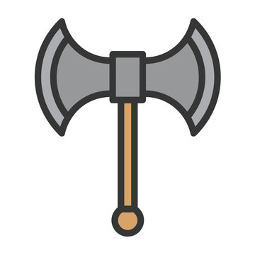 Flat design double axe icon