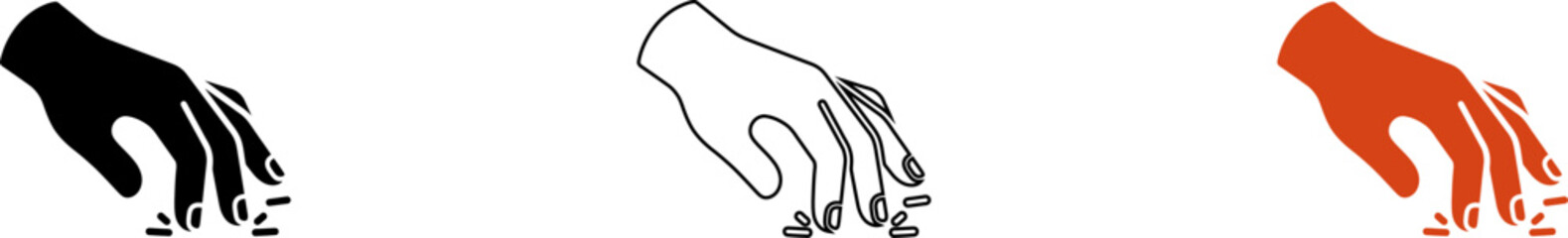 Obraz premium Simple hand clawing or grabbing with different colors