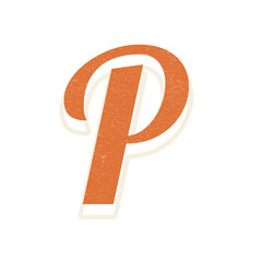 Retro letter P bold typography © Rawpixel.com