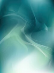 Fototapeta premium Abstract Teal and Green Fluid Waves Background with Ethereal Smoky Textures for Creative Design Projects
