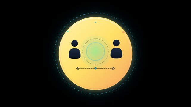 Social Distancing Soft Advisory Pulse Warning Sign 4K Animation | Seamless Loop