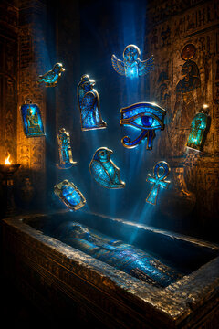 Ancient Egyptian Faience Amulets Glowing Like Stained Glass
