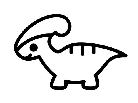 シンプルな線のパラサウロロフスのアイコンのイラスト素材