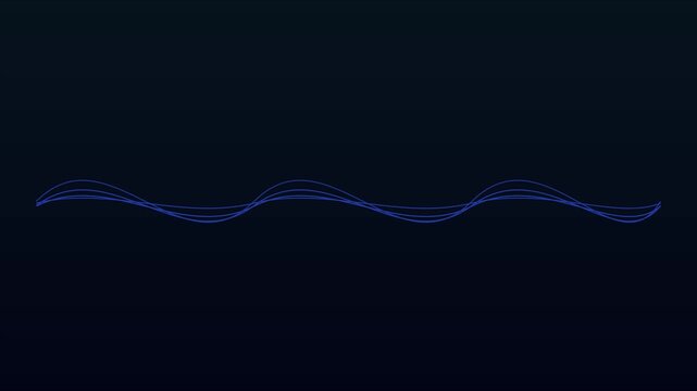 Minimalist blue sine wave animation, abstract digital sound frequency background, smooth flowing lines motion 4k