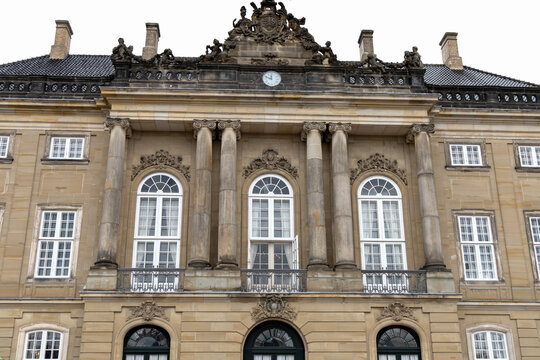 Danish Royal Flag Above Amalienborg Palace Copenhagen