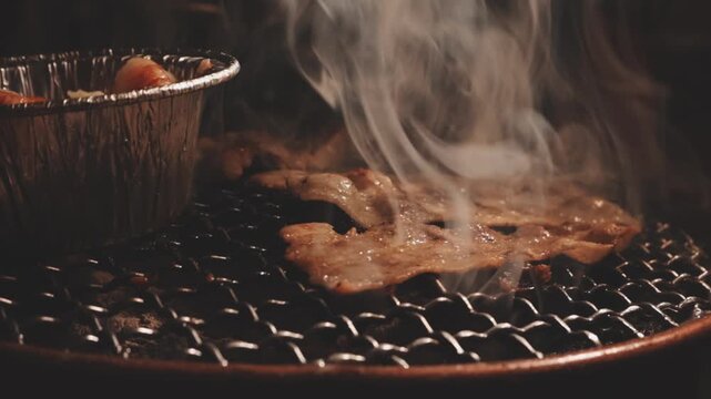 Raw beef slice for barbecue or Japanese style yakiniku
