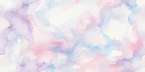 Fototapeta premium Abstract Colorful Watercolor Background with Soft Cloudlike Paint Texture, Pastel Yellow, Orange, Pink and Blue Artistic Pattern for Creative Design and Copy Space