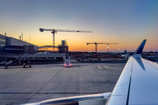 landscape during sunset at the Airport Larnaca