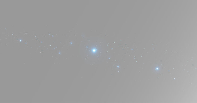 Blue stardust and shining light particles scattered