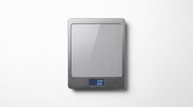Space Grey Digital Kitchen Scale Top-Down Flat Lay with Tempered Glass Platform