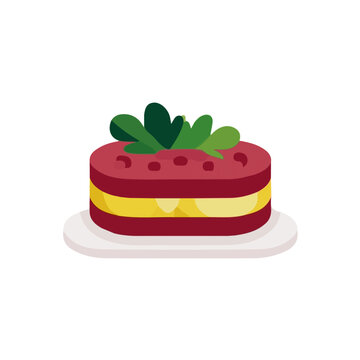 Flat 2D illustration of Steak Tartare, clean vector illustration style, isolated on a white background.