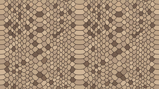 Seamless Brown Snake Skin Texture Vector Pattern Animal Print Background