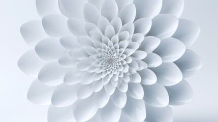Obraz premium Minimal white geometric bloom in a 3D render â€“ elegant backdrop for tech and luxury branding