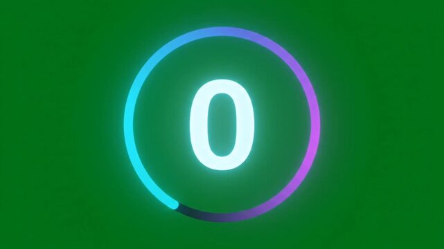 Cinematic countdown timer from 5 to 0 