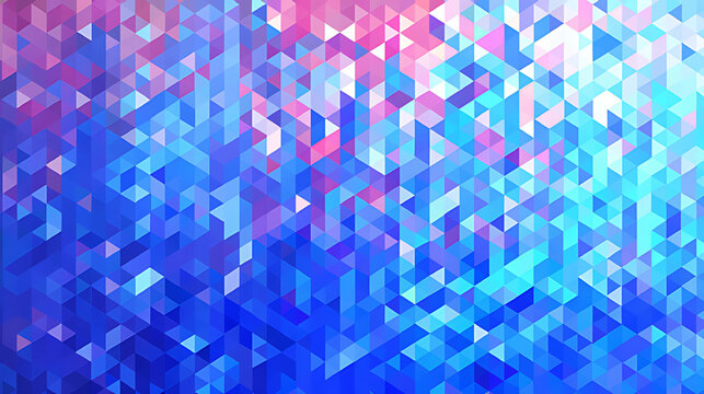Geometric abstract pattern in low poly style. Diagonal ombre gradient. Small cubes. Seamless vector image