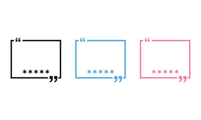 Naklejka premium Set of three colorful customer review speech bubbles with stars