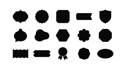 Fototapeta premium Collection of various black geometric and decorative shapes for labels and badges